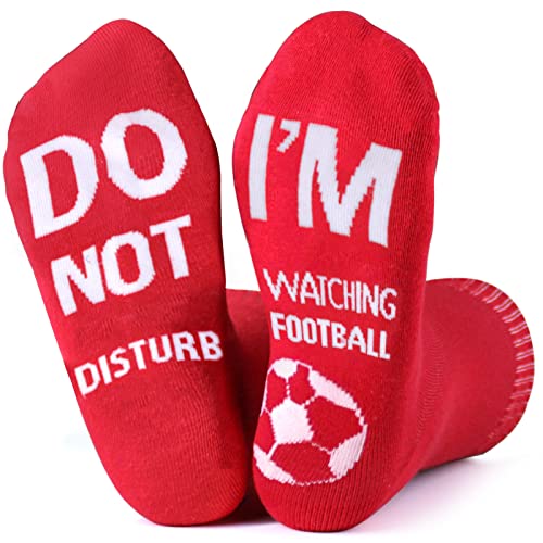 Dealswin Socken Lustiges Geschenk: DO NOT DISTURB I'M WATCHING FOOTBAALL, If You Can Read This Sock, Neuheit Socken für Männer und Frauen,Weihnachts,Freund,Party,Baumwollsocken mit Motiv von Dealswin