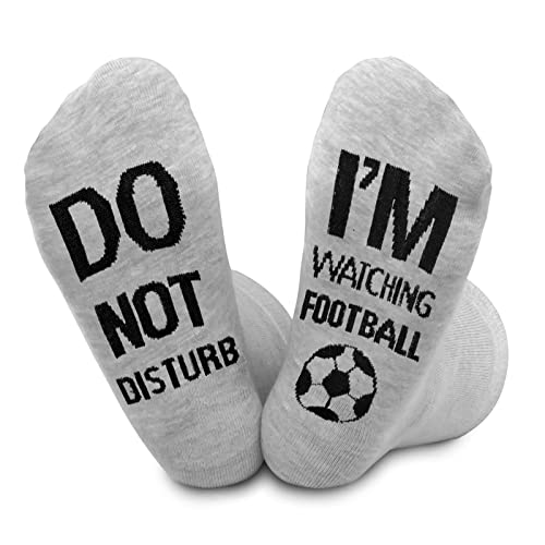 Dealswin Socken Lustiges Geschenk: DO NOT DISTURB I'M WATCHING FOOTBAALL, If You Can Read This Sock, Neuheit Socken für Männer und Frauen,Weihnachts,Freund,Party,Baumwollsocken mit Motiv von Dealswin