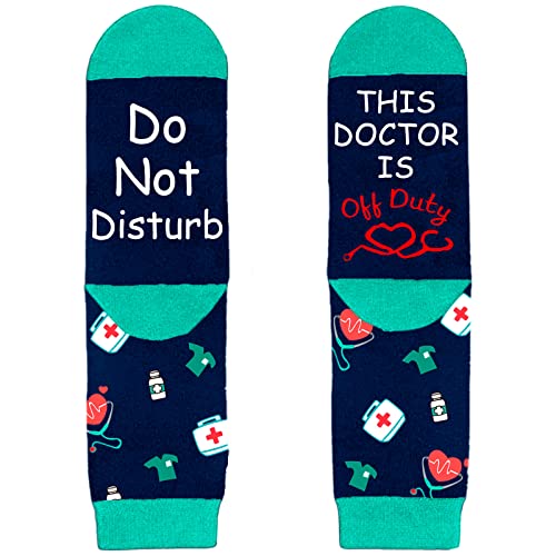 Dealswin Novelty Socks Doctor Christmas Gifts: Do Not Disturb Socks Funny Saying Cotton Crew Sock Cool Gifts for Men and Women Occupation Casual Crew Sock Funky Crazy von Dealswin