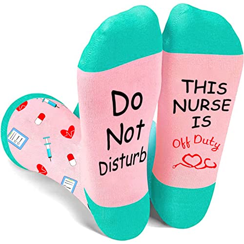 Dealswin Nurse Gifts for Women Men Socks Do Not Disturb This Nurse Is Off Duty, Cute Cotton Novelty Sock Funny Crazy Christmas Gifts von Dealswin