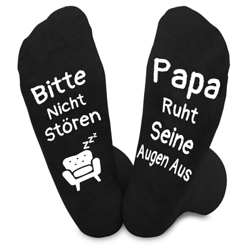 Lustige Socken Geschenke für Väter Papa Opa Mit Spruch Bitte Nicht Stören Papa Ruht Seine Augen Aus, Statement Socken Lustig Geschenke für Männer Herren Vatertag Geburtstag Weihnachts Erntedankfest von Dealswin