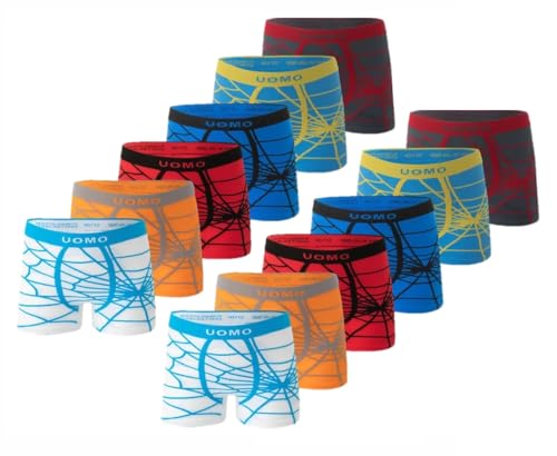 Dealzone 12er Pack Jungen Boxershorts | Kinder Retroshorts aus hochwertigem Microfaser | Unterhosen/Schlüpfer 98-104 von Dealzone