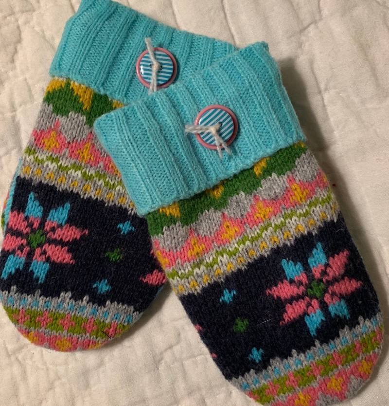 Kinder Handschuhe Größe 4/5 Gefilzte Wolle Mit Vlies Gefüttert von DeannesOriginals