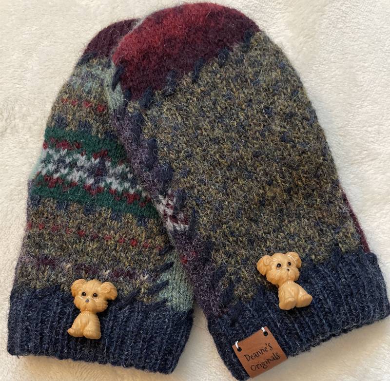 O3 Kinder Handschuhe Größe 6/8 Gefilzte Wolle Mit Vlies Gefüttert von DeannesOriginals