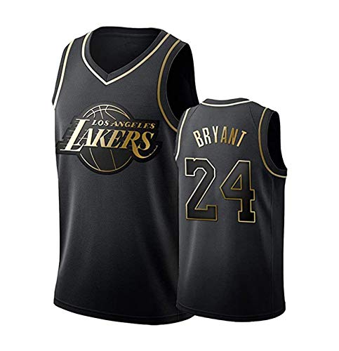 # 24 Ko b e Black Gold Basketball Jersey,Unisex ärmelloses Sportweste Shirt.,Schwarz,M von CLZWFZ