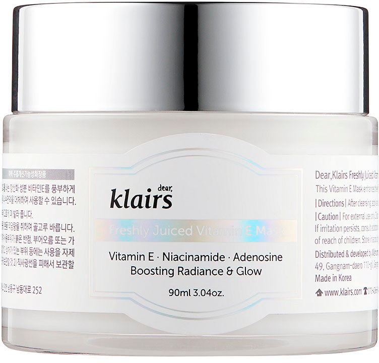 Dear Klairs Gesichtsmaske "Freshly Juiced Vitamin E Mask" Verfeinert das Hautbild, als Creme oder Overnight Maske verwendbar. von Dear Klairs