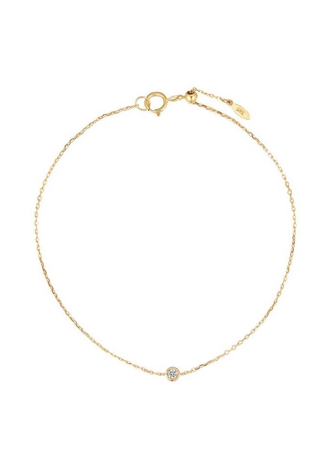 Dear Me Goldarmband 585er Armkette mit Diamant/Zirkon, wählbar, Feines 14K Weißgold Gold Armband Damen, 585 Echtgold Schmuck von Dear Me