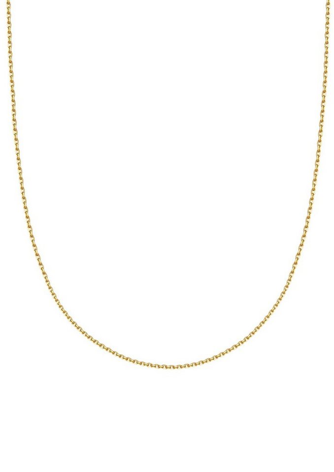 Dear Me Goldkette Damen 375/ 585 zur Auswahl Gold flach, Basic Kette für Layering, 9K 14K Massivgold Halskette ohne Anhänger, 375 585 Echtgold Schmuck von Dear Me