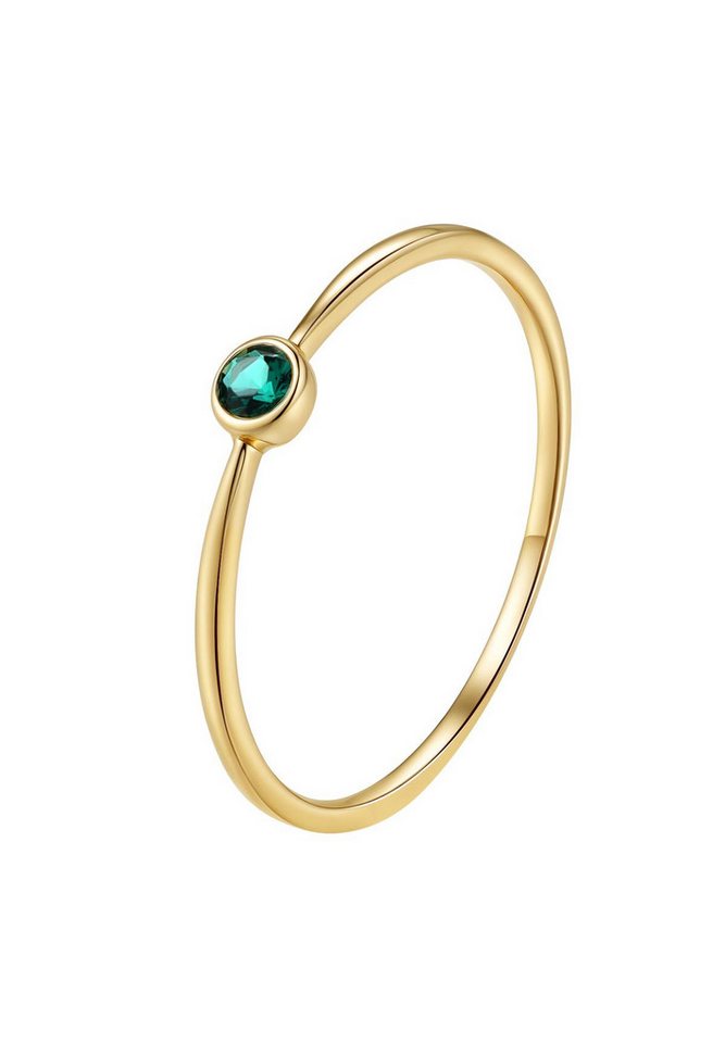 Dear Me Goldring Damen 585er Gold Smaragd-Seele, Grüner Verlobungsring, Trauring 14 Karat Gold, Echtgold Schmuck von Dear Me