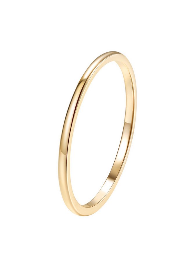 Dear Me Partnerring Schlichter Bandring, Größen 49 52 54 57 59, 585er Echt Goldring für Damen, 14 Karat Gold Trauring von Dear Me