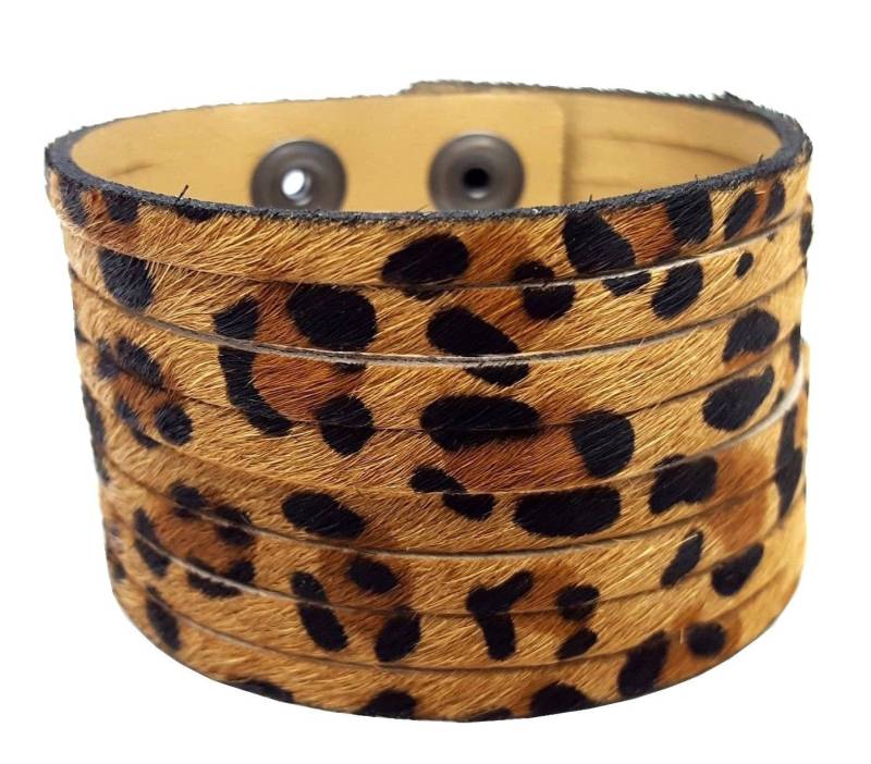 Diy Manschetten-Leder-Kalbshaar Leopard Gedruckt Streifen Armband von DearDazzlingDaisy