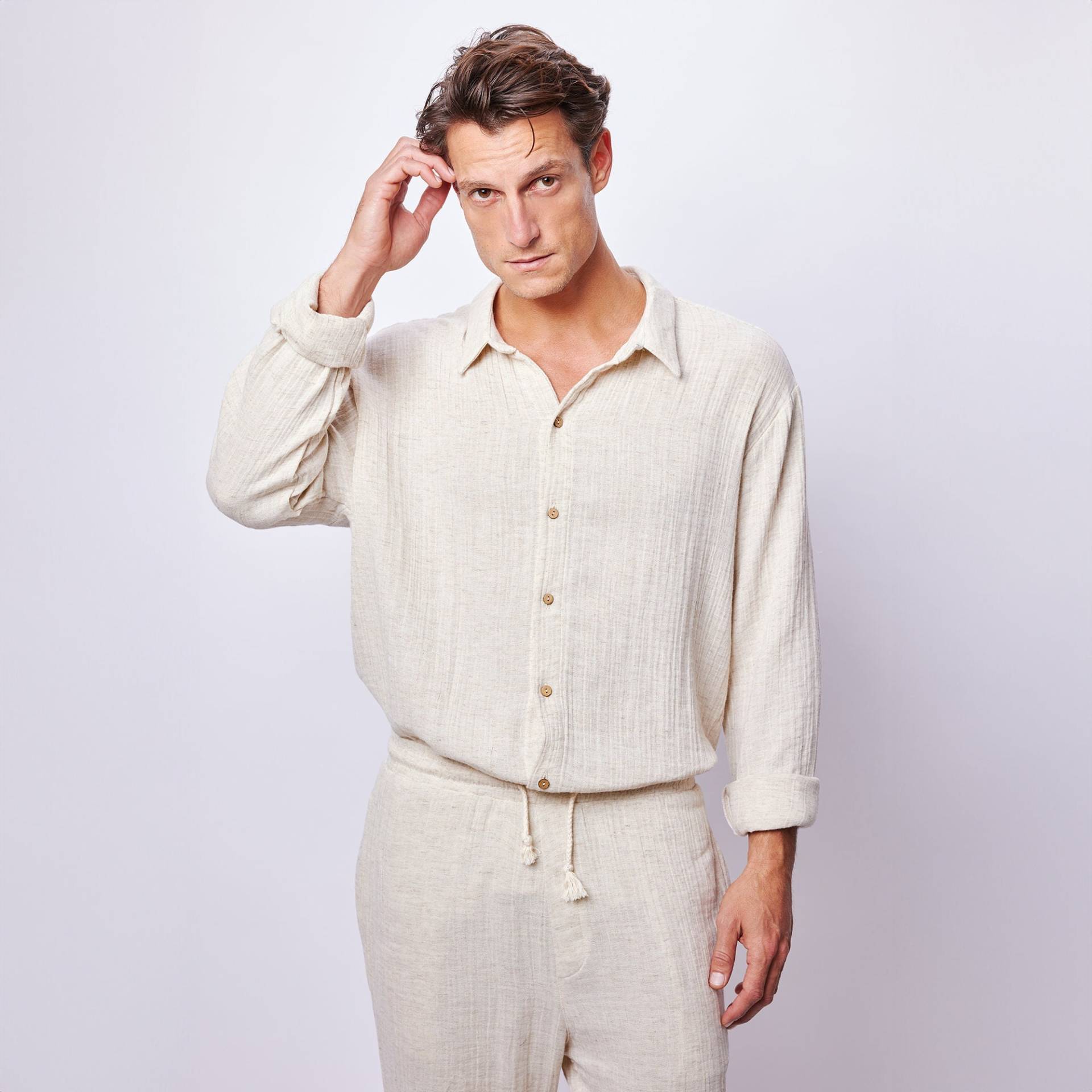 Herren Leinen-Set in Beige Atmungsaktiv, Elegant Und Perfekt Für Strandhochzeiten Oder Entspannte Sommertage von DearDeerMenswear