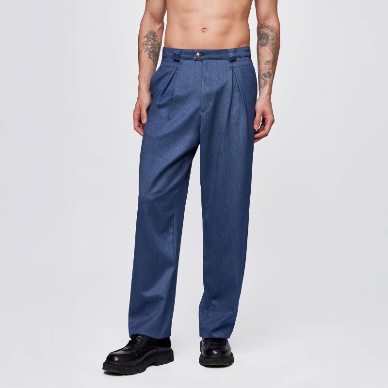 Indigo Breitbein Palazzo Hose Herren 70Er Jahre Stil Retro Luxus Stoff Relaxed Fit Sommer Festival Hose, Retro Hose, Vintage von DearDeerMenswear