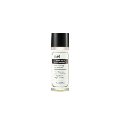DearKlairs Sanftes Black Fresh Reinigungsöl, eine leichte und streichfähige Textur, nur 6 Inhaltsstoffe (1,01 Fl Oz) von DearKlairs
