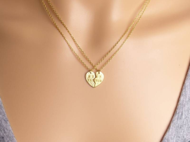 Bff Herz Kette Für 2 Split Beste Freundin Freundschaftskette 2Er Set Valentinstag Geschenk Die Beste Galentines von DearMia