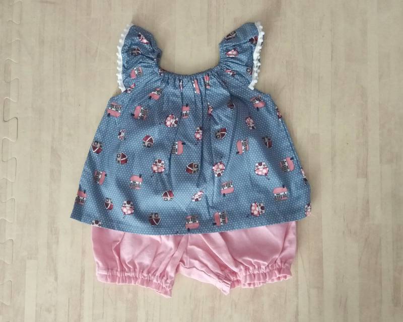 Baby Mädchen Top Und Pumphose Im Set Haus Print Baumwolle Outfit von DearMimiDress