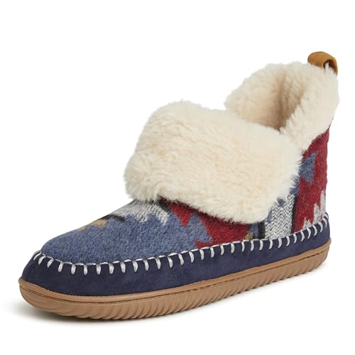 Dearfoams Damen Alpine by Women's Moritz Indoor/Outdoor Bootie Stiefelette, Marineblau, Mehrfarbig, 41 EU Dearfoams Damen Alpine by Women's Moritz Indoor/Outdoor Bootie Stiefelette, Marineblau, Mehrfarbig, 41 EU von Dearfoams