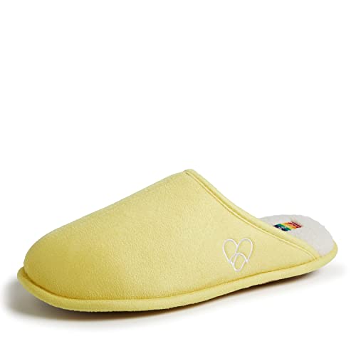 Dearfoams Damen Celebrates Pride Scuff mit Hausschuhen in Größe, gelb, 9-10 Women/7-8 Men von Dearfoams