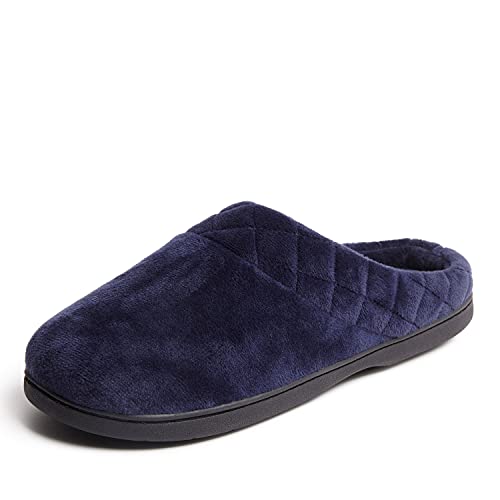 Dearfoams Damen Darcy Mikrofaser-Velours-Clog mit Gesteppter Manschette Hausschuh, Peacoat, Small Weit von Dearfoams