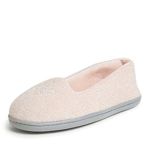 Dearfoams Damen Memory Foam Washable Indoor Rebecca Closed Back with Wide Widths Slippers Hausschuh, Rosa Velours, X-Large von Dearfoams