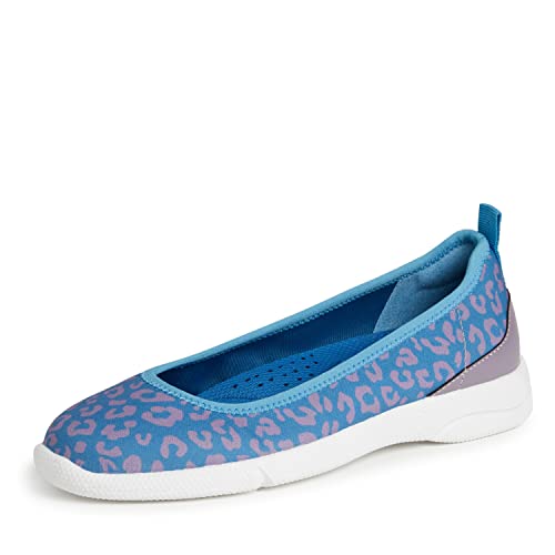 Dearfoams Damen Original Comfort Leichte Slip-on Mia Ballerinas, Blauer Leopard, 39 EU von Dearfoams