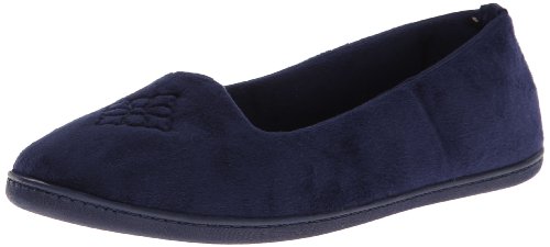 Dearfoams Damen Rebecca Microfiber Velour Closed Back Slipper, Peacoat, Small von Dearfoams