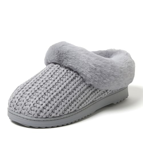 Dearfoams Women's Hannah Chenille Knit Clog Slippers, Graupel Solid, 7-8 von Dearfoams