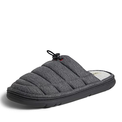Dearfoams Herren Austin Quilted Memory Foam Sweatshirt Scuff Hausschuh, Schwarz, Small von Dearfoams