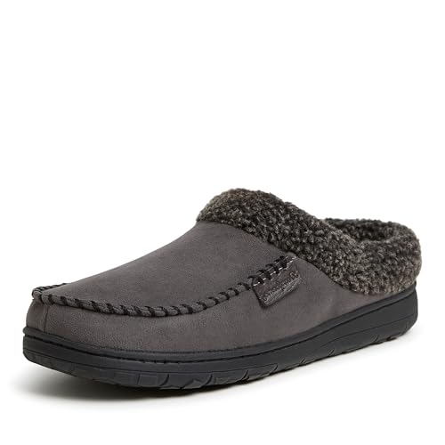 Dearfoams Herren Brendan Indoor/Outdoor Breathable Memory Foam Clog House Shoe with Wide Widths Hausschuh, Pavé-Fassung, Large Weit von Dearfoams