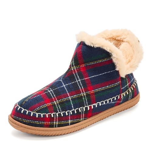 Dearfoams Herren Brixen Indoor/Outdoor Memory Foam Boot Alpine Camping Cozy Slipper House Shoe Hausschuh, Marineblau, kariert, 45.5 EU Dearfoams Herren Brixen Indoor/Outdoor Memory Foam Boot Alpine Camping Cozy Slipper House Shoe Hausschuh, Marineblau, kariert, 45.5 EU von Dearfoams