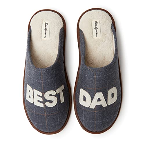 Dearfoams Herren Vatertagsgeschenk Best Dad Slipper Hausschuh, Pavé-Fassung, Small von Dearfoams