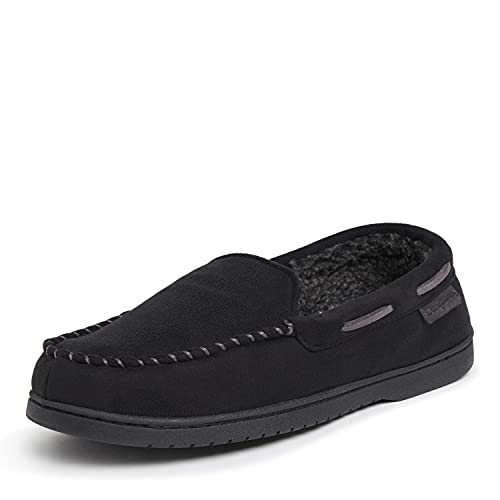 Dearfoams Herren Moccasin with Whipstitch Slipper, schwarz, Medium von Dearfoams