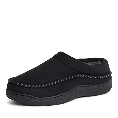 Dearfoams Men's Thompson Memory Foam Clog Slipper, Black, Large UK von Dearfoams