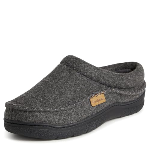 Dearfoams Men's Thompson Memory Foam Clog Slipper, Dark Heather Grey (Wool), Large UK von Dearfoams