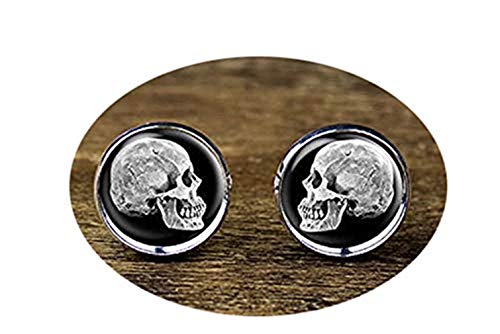 Death Devil Handgefertigte Manschettenknöpfe, Totenkopf-Manschettenknöpfe, Totenkopf-Schmuck, Totenkopf-Zubehör, Geschenk der Liebe, Metall, keine Angabe von Death Devil