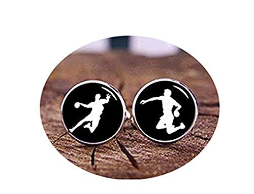 Death Devil Manschettenknöpfe, Handball-Manschettenknöpfe, Handball-Sportler, individuelle Manschettenknöpfe, Handball-Krawattenklammern, individuelles Geschenk der Liebe, Metall von Death Devil