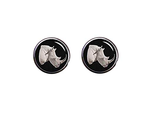 Death Devil Manschettenknöpfe, Nashorn-Manschettenknöpfe, Nashorn-Manschettenknöpfe, individuelle Tiere, Wildtier-Manschettenknöpfe, Rinoceronte Manschettenknöpfe, Wildtieraktivisten, Geschenk der von Death Devil