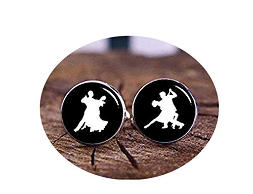 Death Devil Manschettenknöpfe, tanzende Manschettenknöpfe und Krawattenklammern, Walzer-Manschettenknöpfe, individuelle Tanzprofil-Manschettenknöpfe, Salsa-Manschettenknöpfe zum Tanzen, Tango, von Death Devil