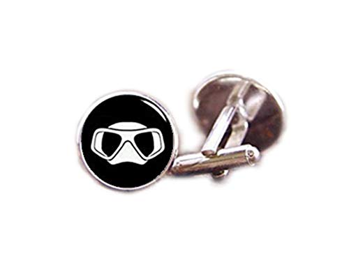 Death Devil Manschettenknöpfe mit Kunstbild, Unterwassertauchmaske, Taucher-Manschettenknöpfe, individuelle Sport-Manschettenknöpfe, individuelle Hochzeits-Manschettenknöpfe, von Death Devil