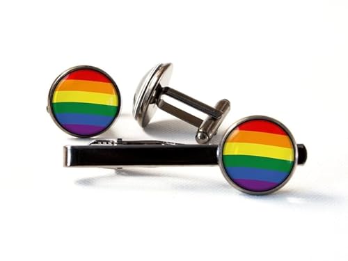 LGBTQ Schmuck Krawattennadel Krawattennadel Manschettenknöpfe Regenbogen Geschenk Pride, Glas, kein Edelstein, Glas, kein Edelstein, Glas, Kein Edelstein von Death Devil