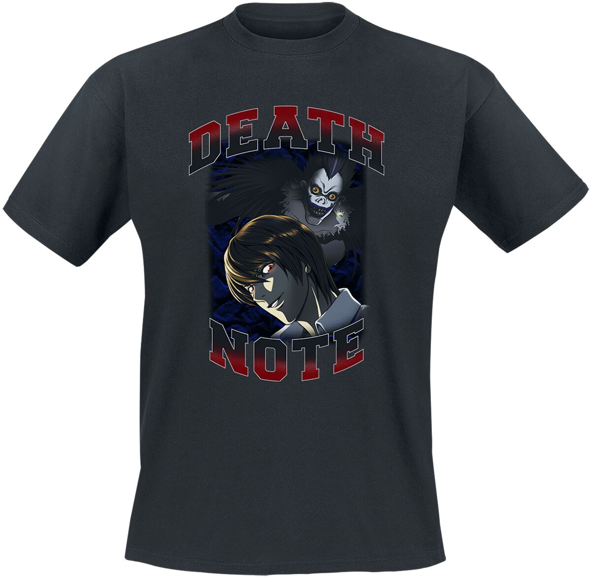 Death Note - Anime T-Shirt - Varsity - S bis L - für Männer - Größe M - schwarz  - Lizenzierter Fanartikel von Death Note