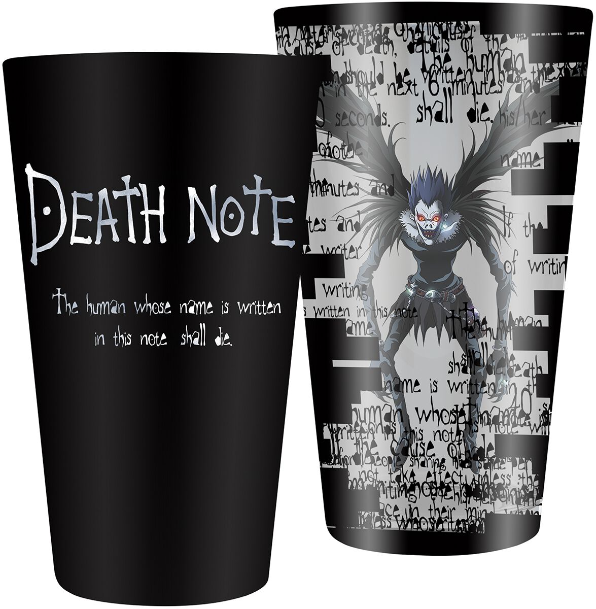 Death Note Ryuk Trinkglas schwarz weiß von Death Note