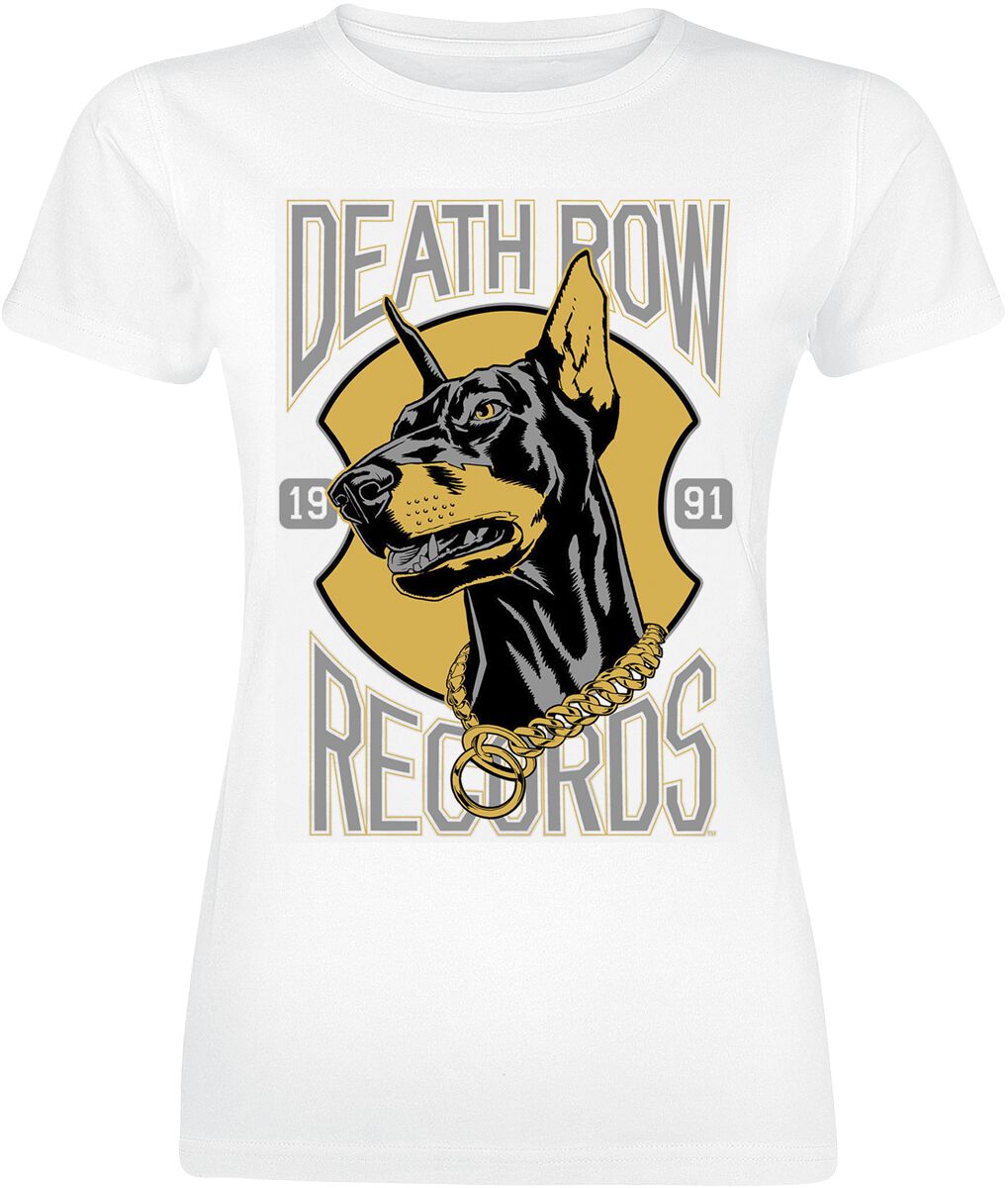 Death Row Records T-Shirt - Dog Logo - S bis XL - für Damen - Größe M - weiß  - Lizenziertes Merchandise! von Death Row Records