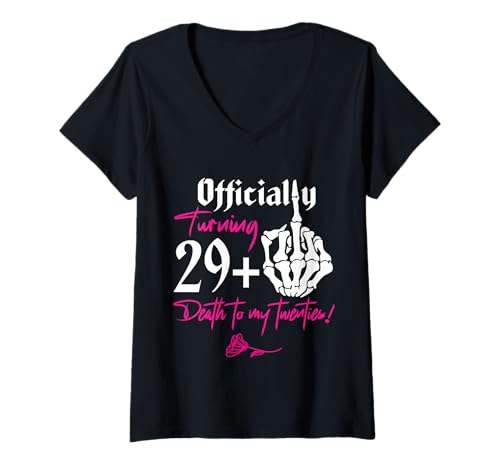 Damen Den Tod von 29+1 Jahren offiziell zu meinem 30. Geburtstag machen T-Shirt mit V-Ausschnitt von Death To My Twenties Tee
