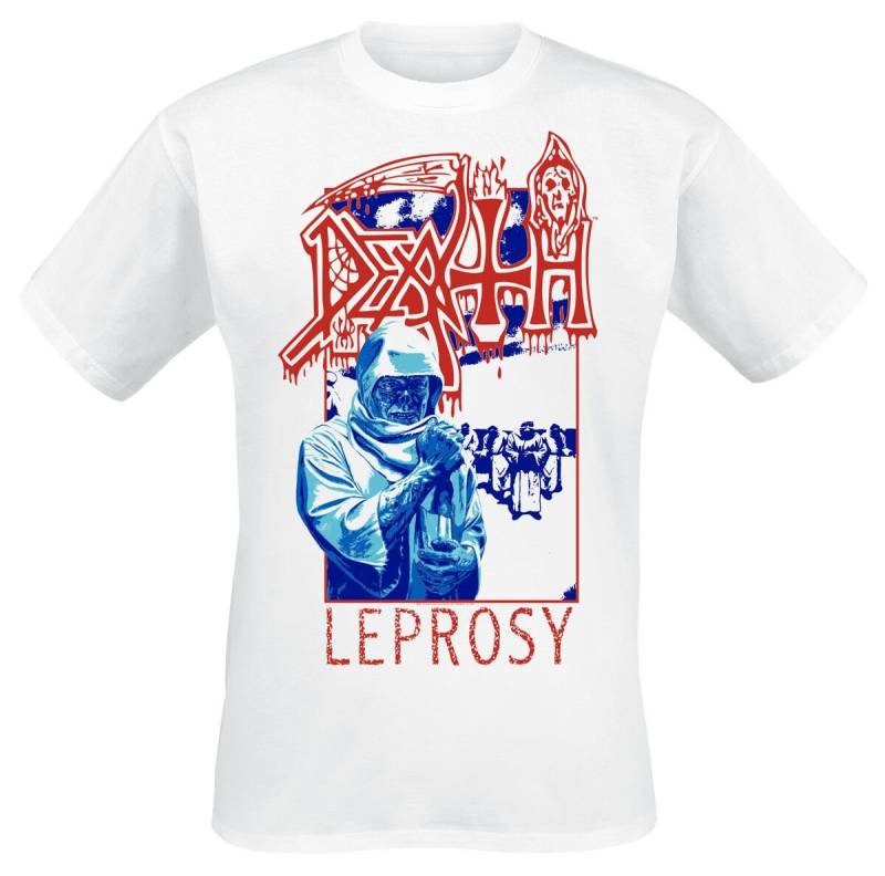 Death T-Shirt - Leprosy Posterized - S bis XXL - für Männer - Größe XXL - weiß  - Lizenziertes Merchandise! von Death