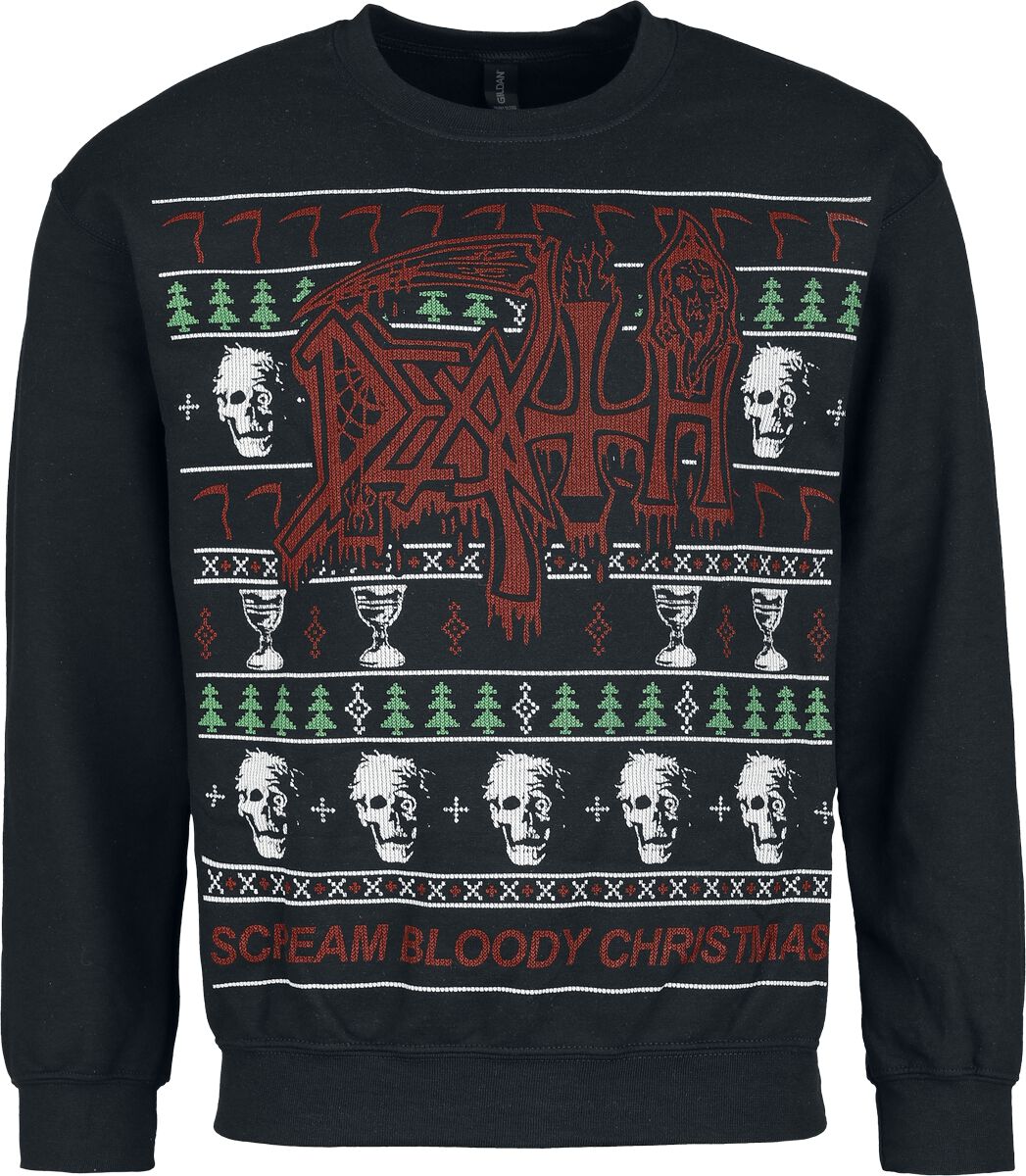Death Weihnachtspullover - Holiday Sweater - Scream Bloody Christmas - S bis XXL - für Männer - Größe S - schwarz  - Lizenziertes Merchandise! von Death