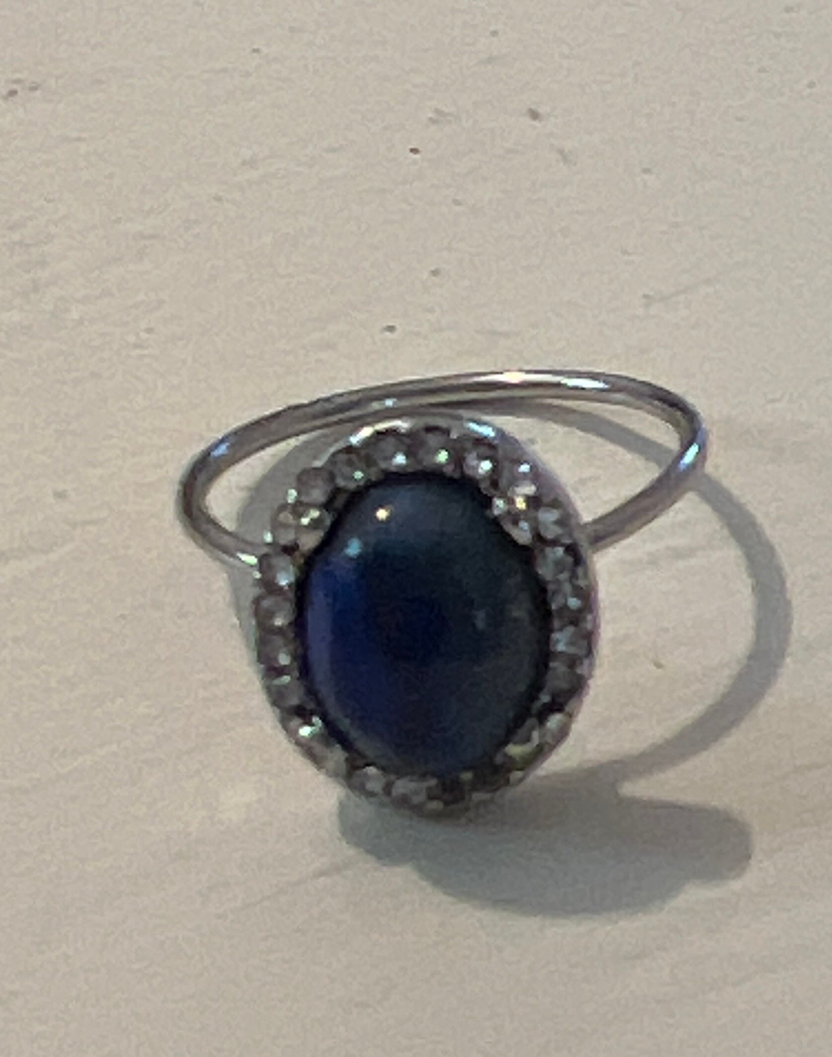 Mode Blauer Stein Ring Gr. 6, 5 von DebJoVintageJewelz