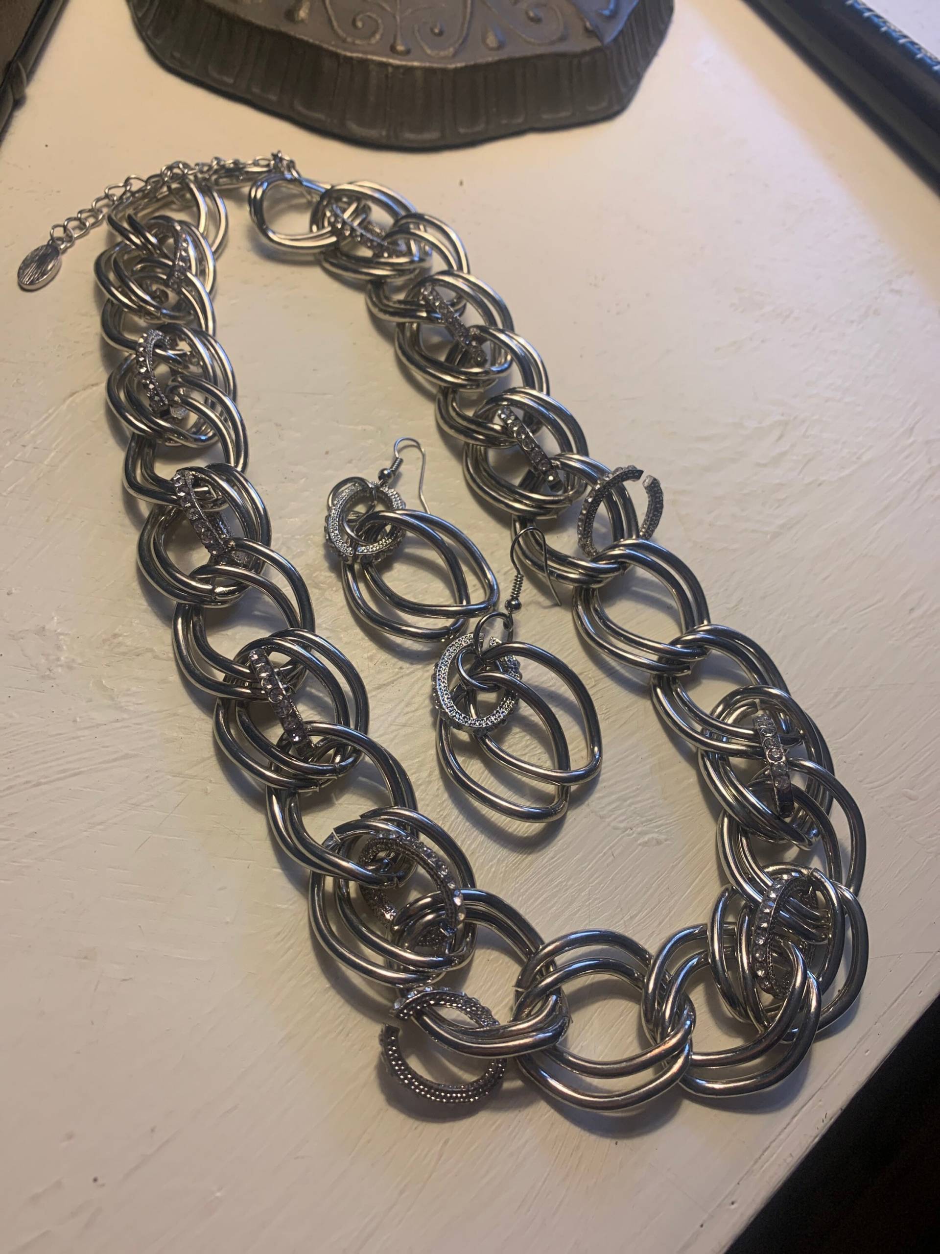 Mode Gliederkette Und Ohrringe Set von DebJoVintageJewelz