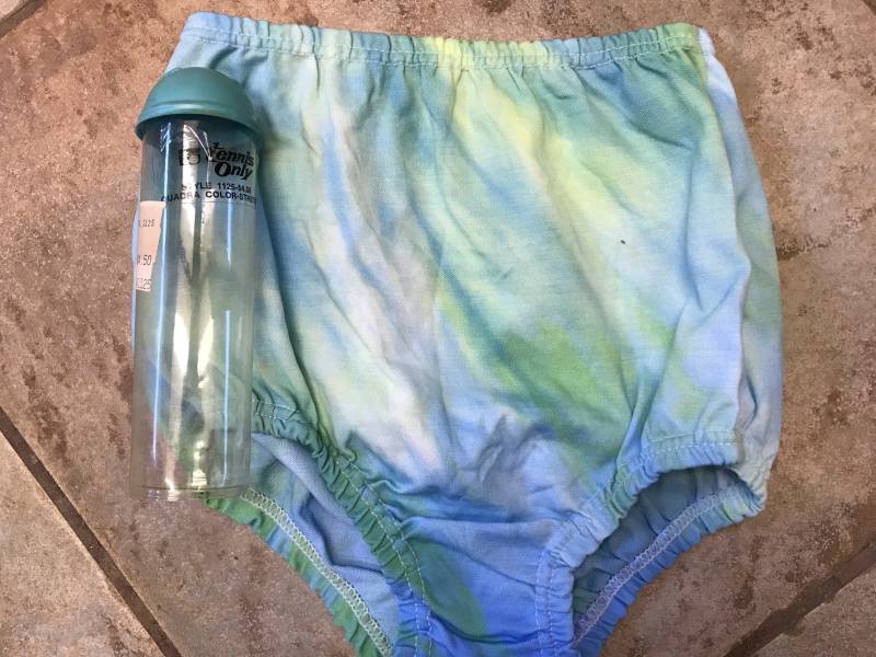Vintage 1970Er Jahre Blau Tie Dye Nylon Tennis Höschen Neue Alte Lager in Original Tube Paket Von Nur von DebbieDelights