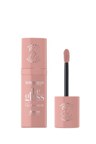 Deborah Milano The Gloss, No Transfer, Nr. 01 Nude Look, Lip Gloss mit leichter Deckkraft und hohem Glanz, 4 ml von DEBORAH